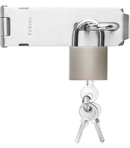 1 Set Stainless Steel Padlock Lock, Door Lock Lock, Padlock Latch